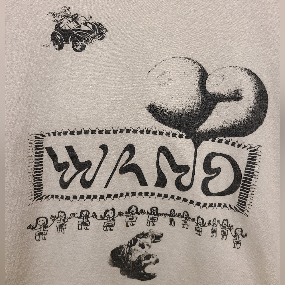Wand logo band tee Medium Gildan 100% cotton black white unique music tshirt - Picture 2 of 3